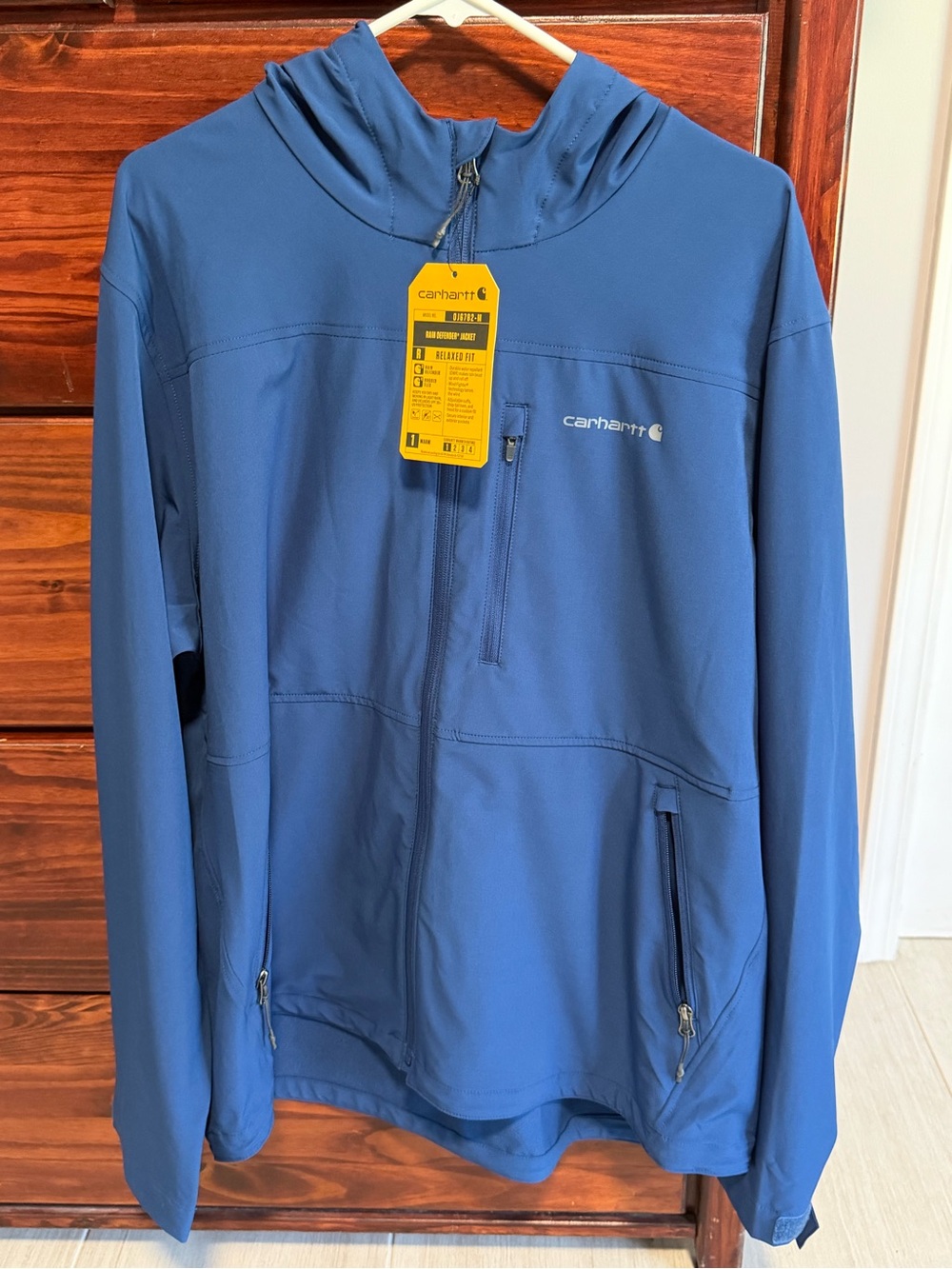 Carhartt Blue Hooded Softshell Jacket with Zip Pockets